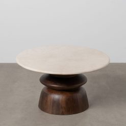 Mesa De Cafe Mármore/Madeira Room 75 X 75 X 39 Cm
