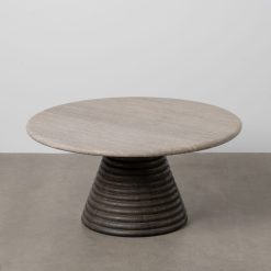 Mesa De Cafe Mármore/Madeira Room 90 X 90 X 43 Cm