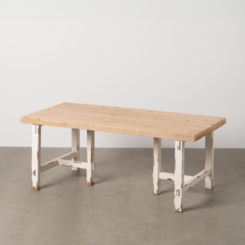 Mesa De Cafe Natural-Branco 120 X 60 X 48 Cm - Image 2
