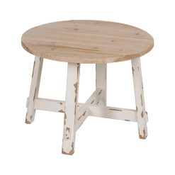 Mesa De Cafe Natural-Branco 60 X 60 X 45 Cm
