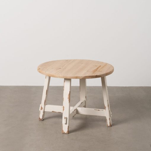 Mesa De Cafe Natural-Branco 60 X 60 X 45 Cm - Image 5