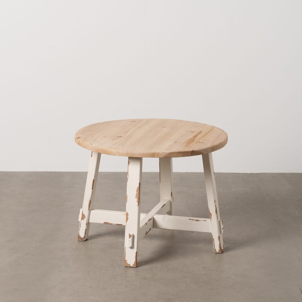Mesa De Cafe Natural-Branco 60 X 60 X 45 Cm - Image 5