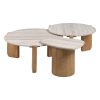 Mesa De Cafe Natural-Branco 83 X 80 X 37 Cm