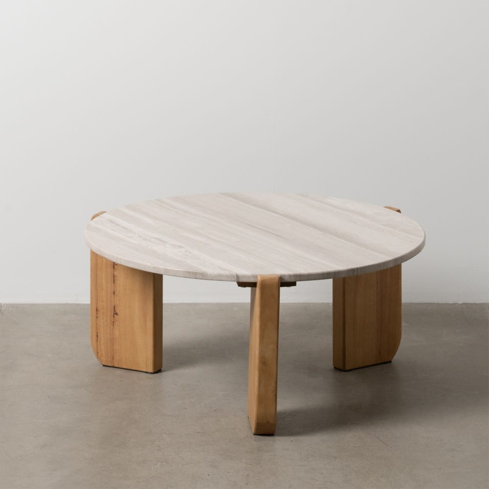 Mesa De Cafe Natural-Branco 83 X 80 X 37 Cm - Image 5