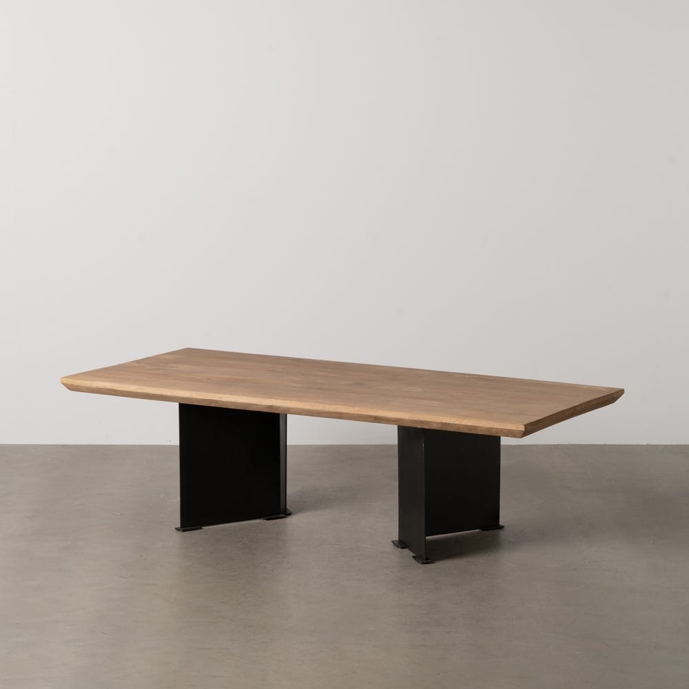 Mesa De Cafe Natural Madeira-Ferro Room 150 X 70 X 43 Cm - Image 2