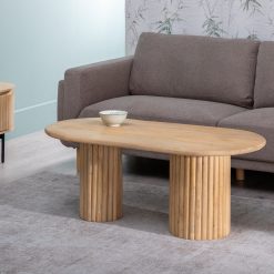 Mesa De Cafe Natural Madeira Mango Room 120 X 60 X 45 Cm