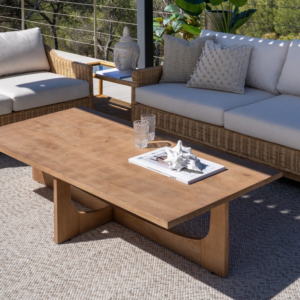 Mesa De Cafe Natural Madeira Mango Room 152 X 76 X 36 Cm