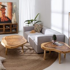 Mesa De Cafe Natural Madeira Suar Room 70 X 70 X 45 Cm