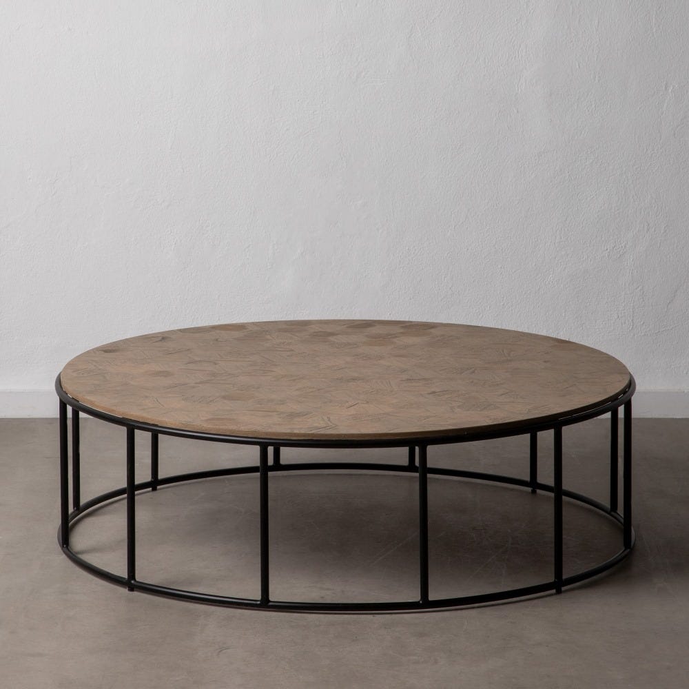 Mesa De Cafe Natural Mdf-Metal Room 120 X 120 X 35 Cm - Image 2