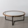 Mesa De Cafe Natural-Preto 100 X 102 X 40 Cm