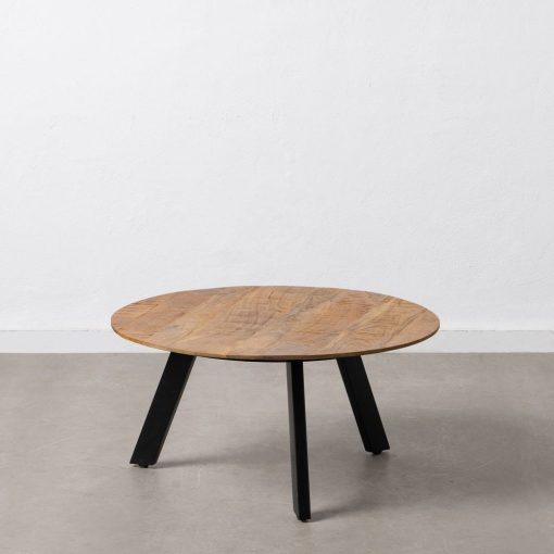 Mesa De Cafe Natural-Preto Madeira-Ferro 80 X 80 X 40 Cm - Image 2