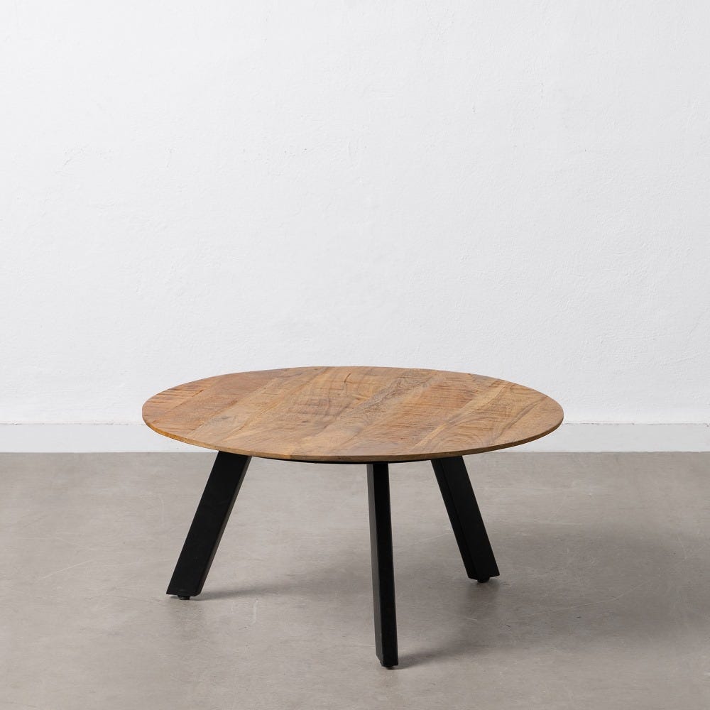 Mesa De Cafe Natural-Preto Madeira-Ferro 80 X 80 X 40 Cm - Image 2