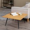 Mesa De Cafe Natural-Preto Madeira-Ferro 80 X 80 X 40 Cm