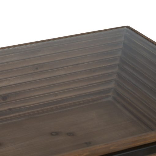 Mesa De Cafe Natural-Preto Madeira-Metal 120 X 60 X 43,50 Cm - Image 3