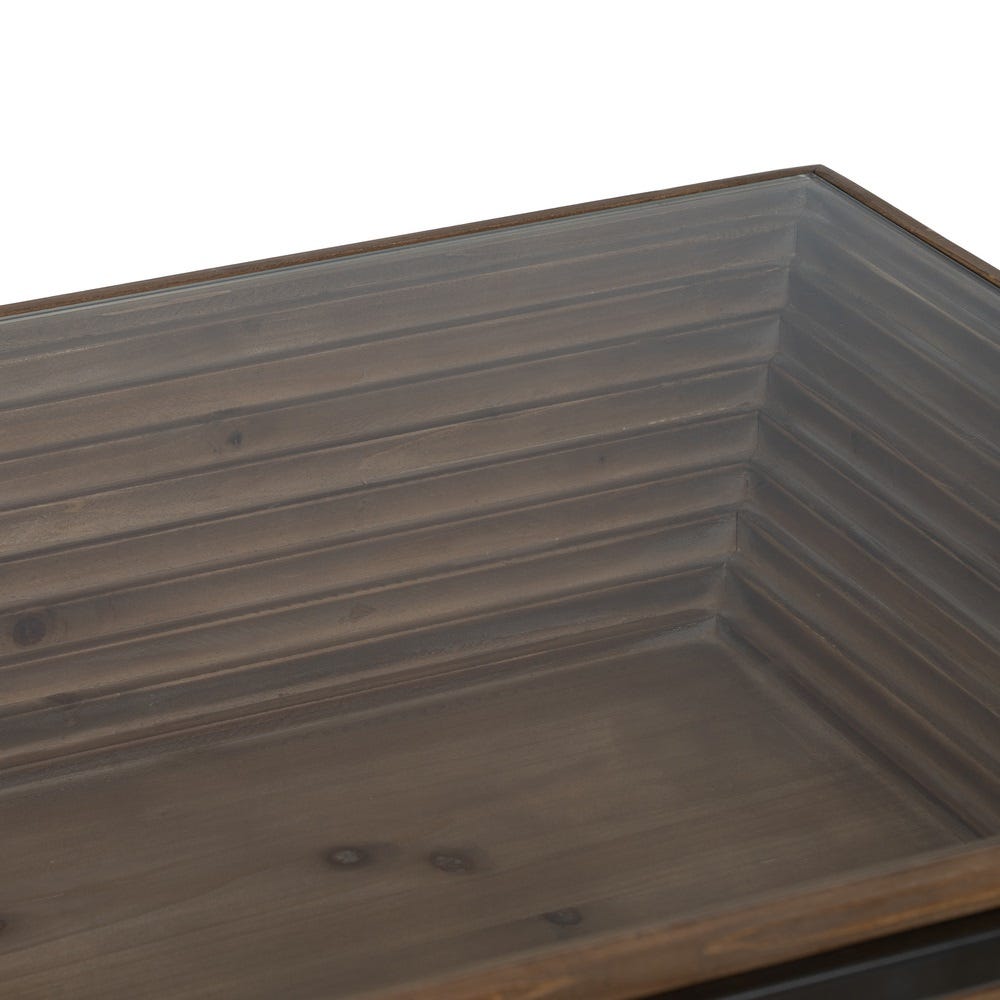 Mesa De Cafe Natural-Preto Madeira-Metal 120 X 60 X 43,50 Cm - Image 3