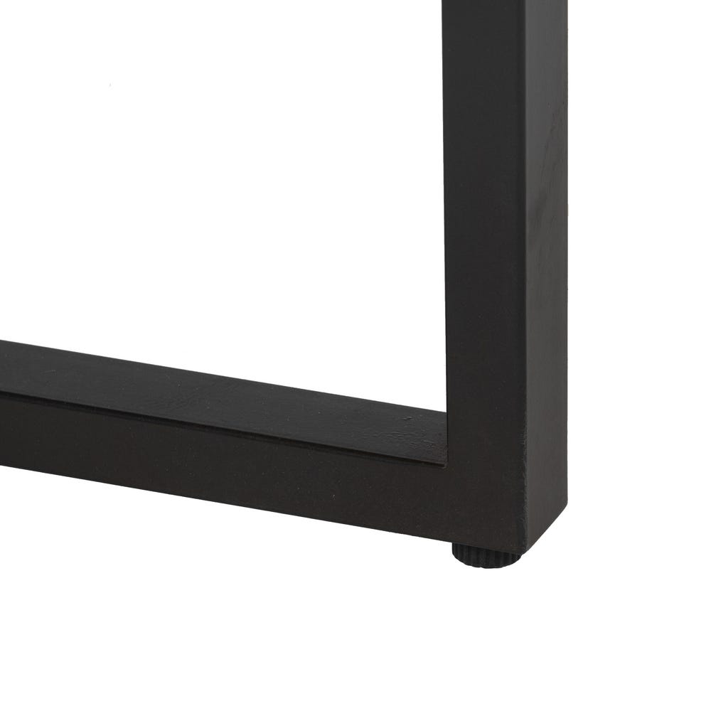 Mesa De Cafe Natural-Preto Madeira-Metal 120 X 60 X 43,50 Cm - Image 4