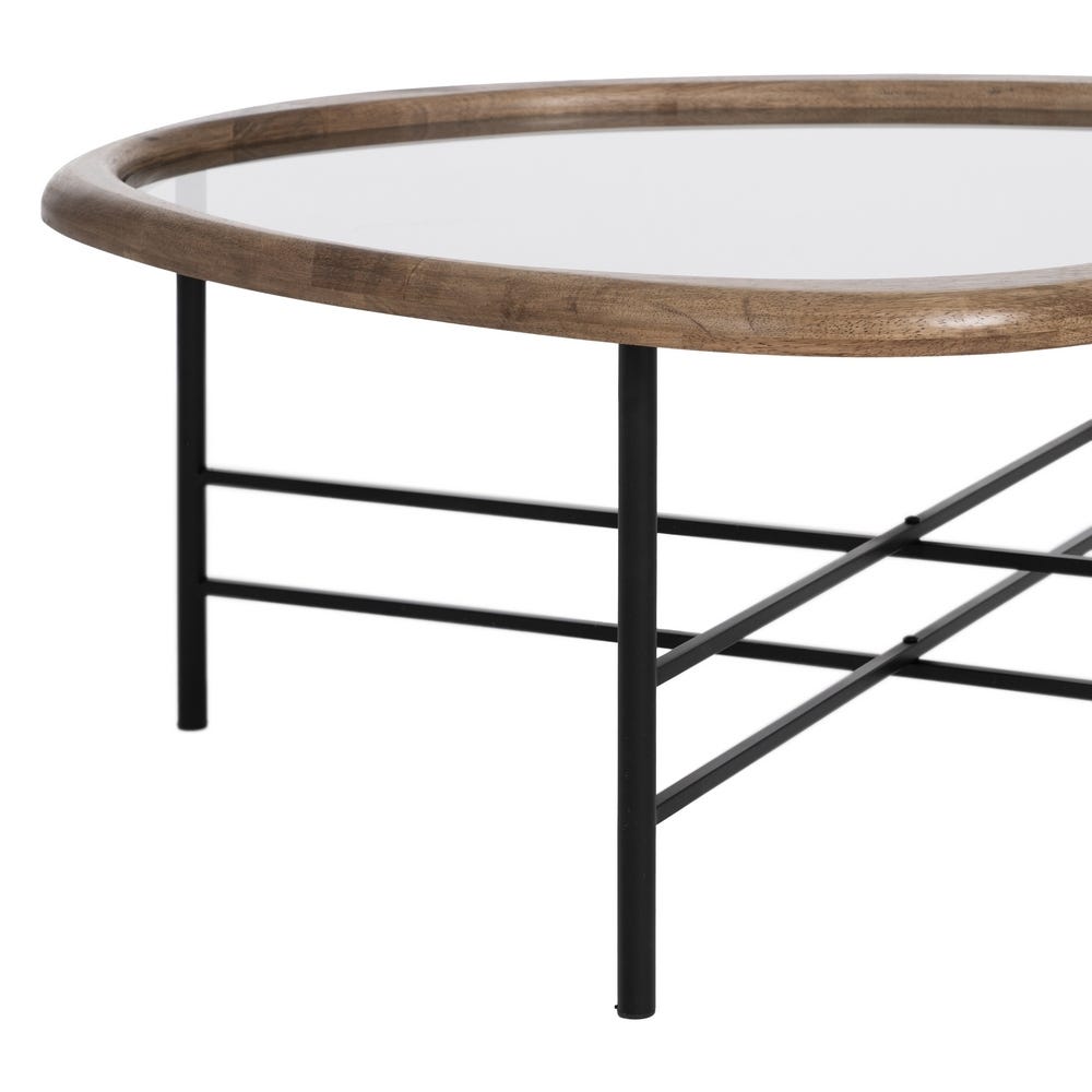 Mesa De Cafe Natural-Preto Madeira-Metal 76 X 81 X 38 Cm - Image 6
