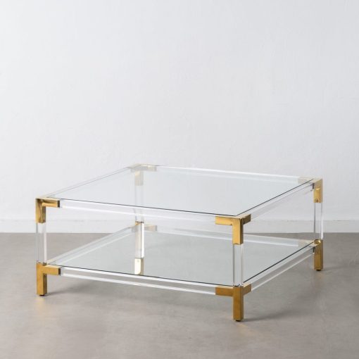 Mesa De Cafe Oro-Transparente 100 X 100 X 45 Cm - Image 2