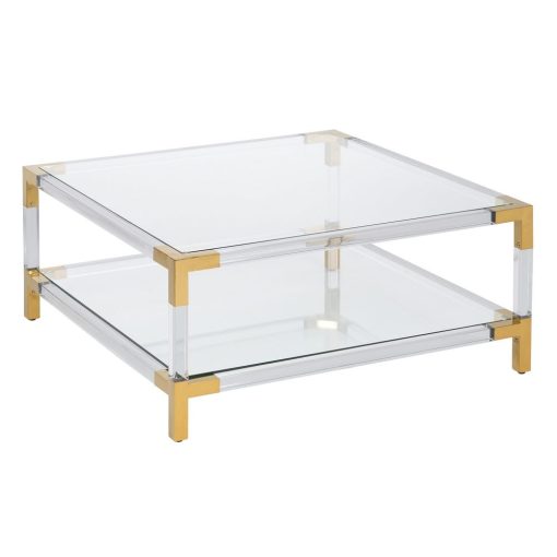 Mesa De Cafe Oro-Transparente 100 X 100 X 45 Cm - Image 3