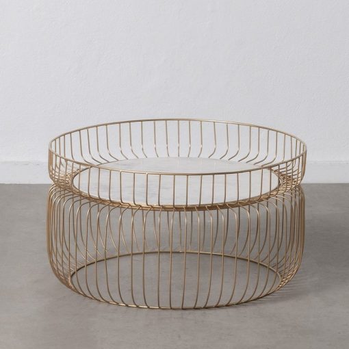 Mesa De Cafe Ouro-Branco Ferro/ Marble 72 X 72 X 40 Cm - Image 2