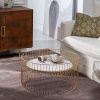 Mesa De Cafe Ouro-Branco Ferro/ Marble 72 X 72 X 40 Cm