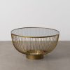 Mesa De Cafe Ouro Metal-Cristal 75 X 75 X 39