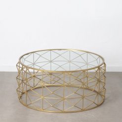 Alternative view of Mesa De Cafe Ouro Metal-Cristal Room 98 X 44 X 98 Cm