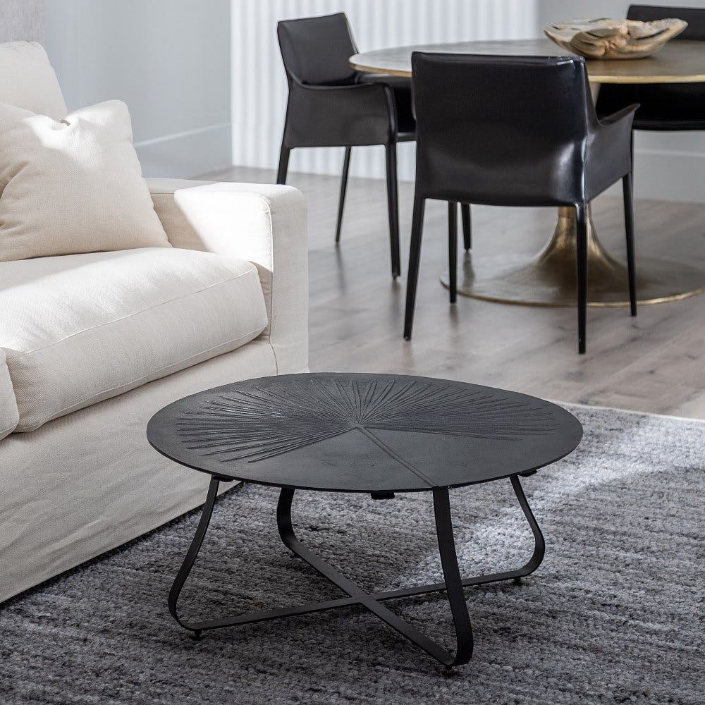 Mesa De Cafe Preto Aluminio/Ferro Room 80 X 80 X 35 Cm