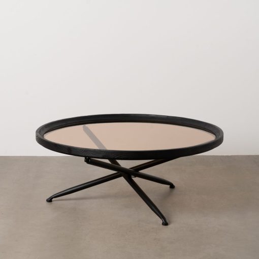 Mesa De Cafe Preto Madeira-Metal 100 X 100 X 40 Cm - Image 2