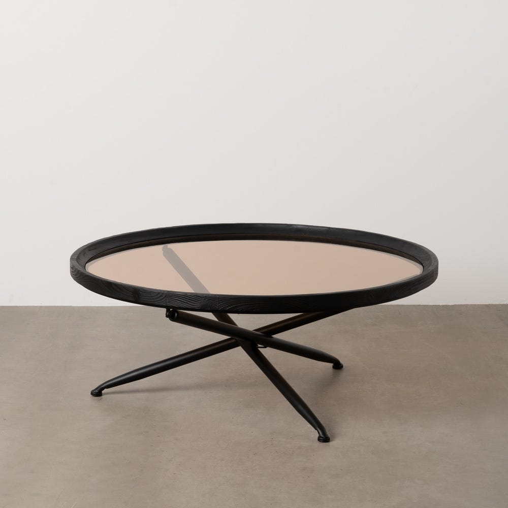 Mesa De Cafe Preto Madeira-Metal 100 X 100 X 40 Cm - Image 2