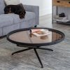 Mesa De Cafe Preto Madeira-Metal 100 X 100 X 40 Cm