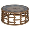 Mesa De Cafe Relógio Natural Mdf-Madeira 80 X 80 X 36 Cm