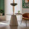 Mesa De Jantar Alto Brilho Taupe Old 120 X 120 X 75 Cm
