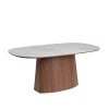 Mesa De Jantar Branco-Castanho Dm-Cerâmica 180 X 90 X 75 Cm