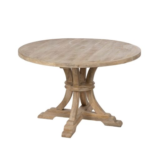 Mesa De Jantar Branco Escovado 120 X 120 X 76 Cm