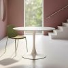 Mesa De Jantar Branco Mdf-Metal 100 X 100 X 75 Cm