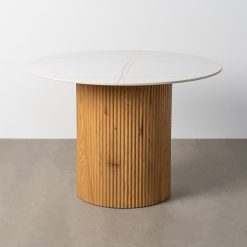 Mesa De Jantar Branco-Natural 110 X 110 X 76 Cm