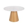 Mesa De Jantar Branco-Natural 120 X 120 X 75 Cm