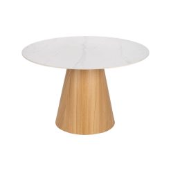 Mesa De Jantar Branco-Natural 120 X 120 X 75 Cm