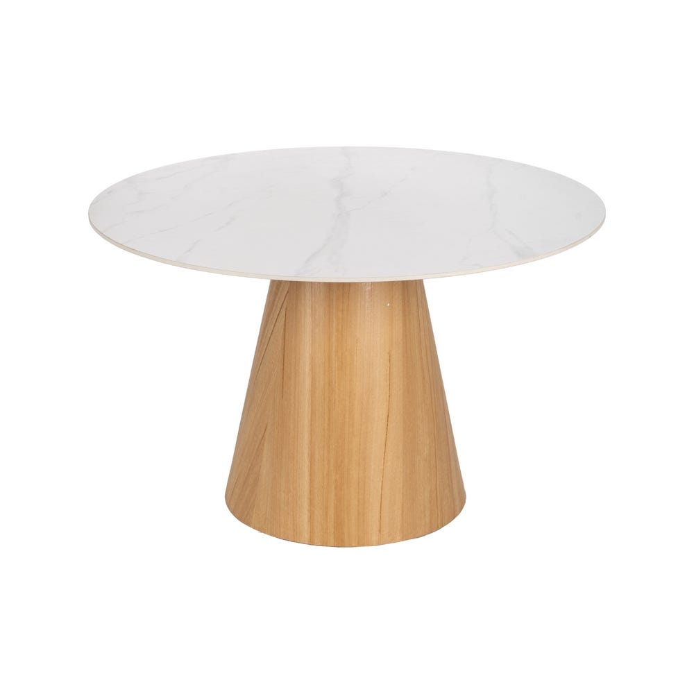 Mesa De Jantar Branco-Natural 120 X 120 X 75 Cm
