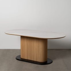 Alternative view of Mesa De Jantar Branco-Natural 180 X 90 X 75 Cm