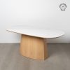 Mesa De Jantar Branco-Natural 180 X 90 X 75 Cm