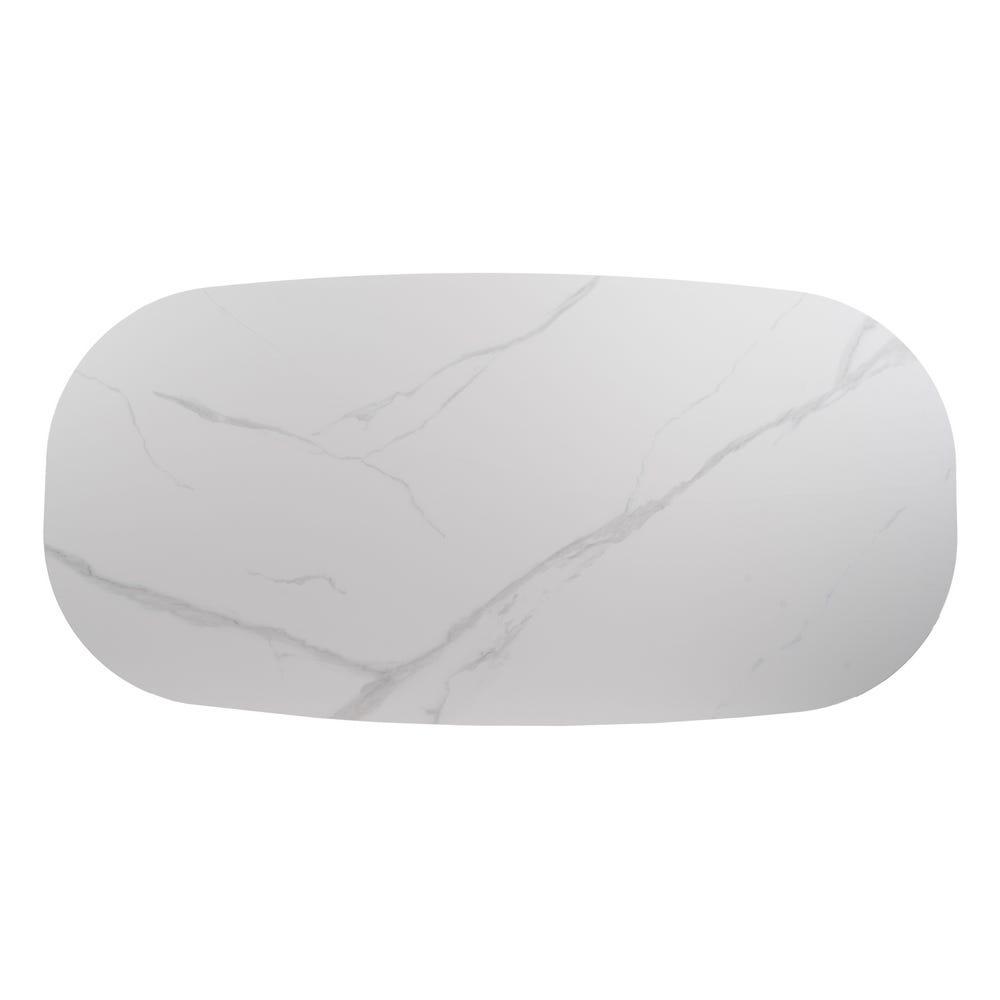 Mesa De Jantar Branco-Natural 180 X 90 X 75 Cm - Image 3