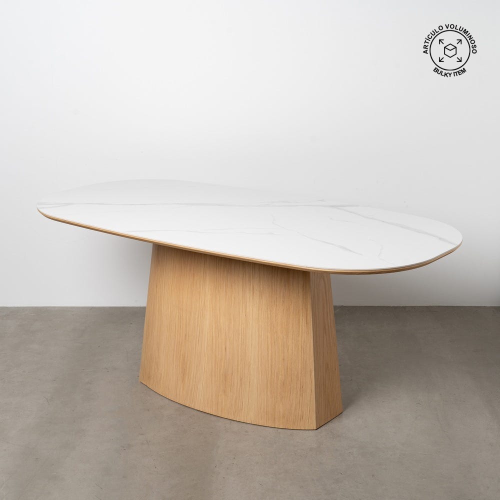 Mesa De Jantar Branco-Natural 180 X 90 X 75 Cm - Image 4