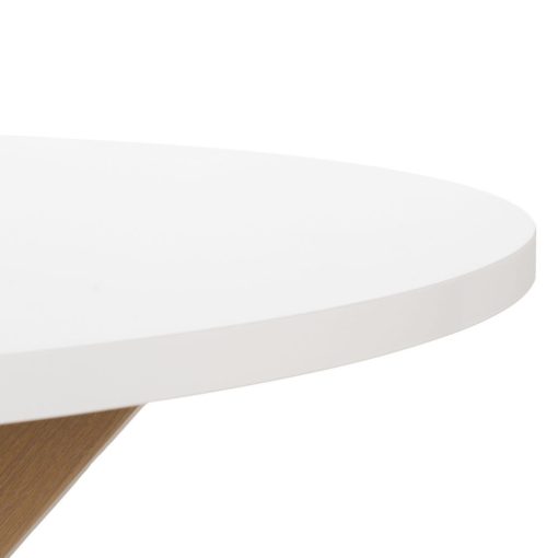 Mesa De Jantar Branco-Natural Mdf-Metal 120 X 120 X 76 Cm - Image 3