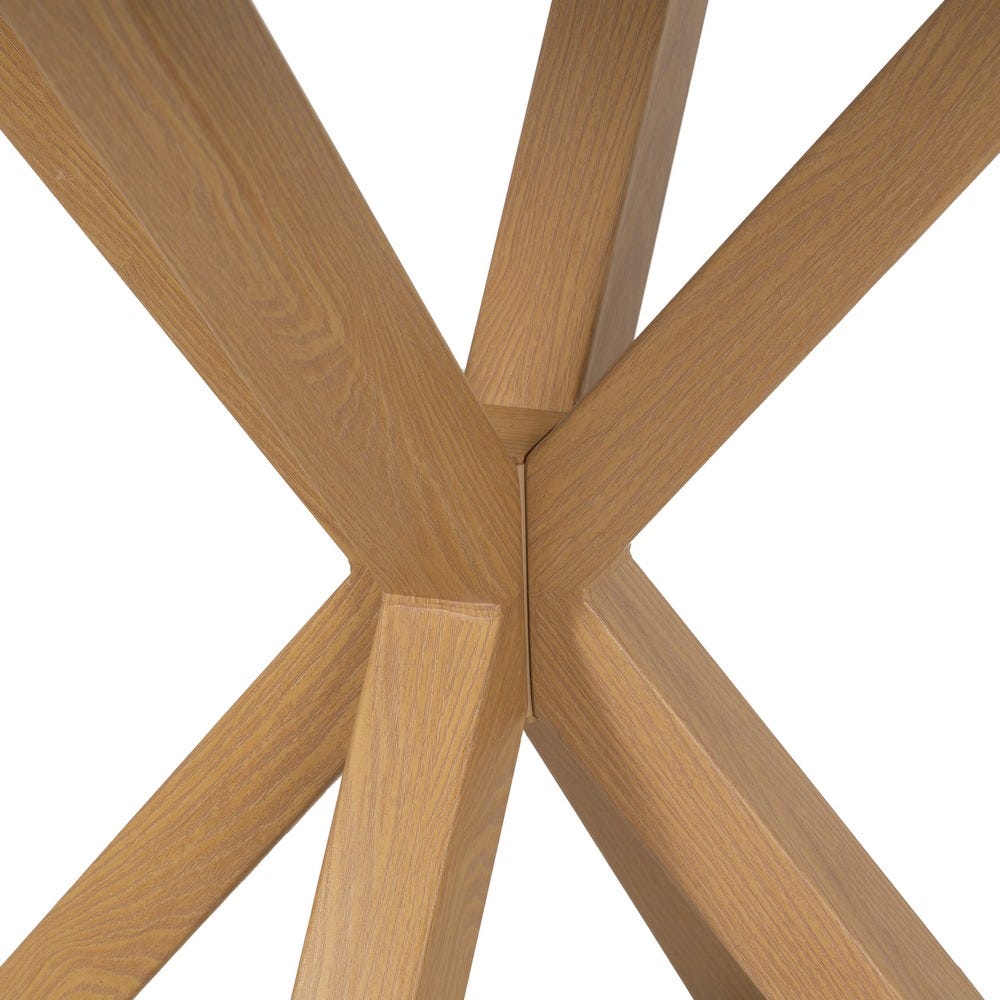 Mesa De Jantar Branco-Natural Mdf-Metal 120 X 120 X 76 Cm - Image 4