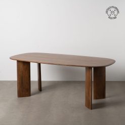 Alternative view of Mesa De Jantar Castanho Madeira Mango 200 X 100 X 76 Cm