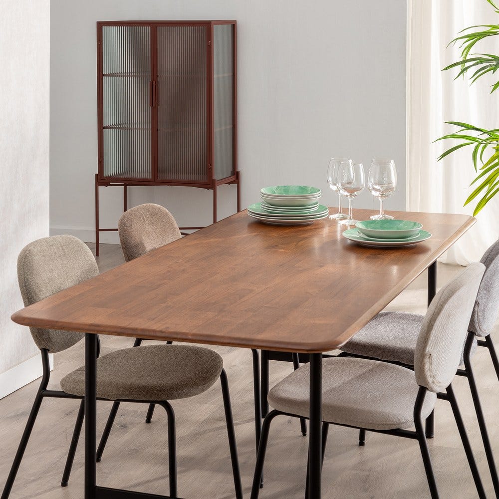 Mesa De Jantar Castanho-Negro 180 X 80 X 76 Cm