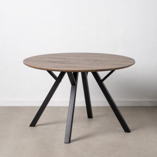 Mesa De Jantar Castanho-Negro Mdf-Metal 120 X 120 X 75 Cm - Image 4