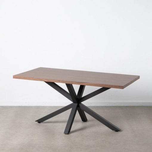 Mesa De Jantar Castanho-Negro Mdf-Metal 160 X 90 X 76 Cm - Image 2